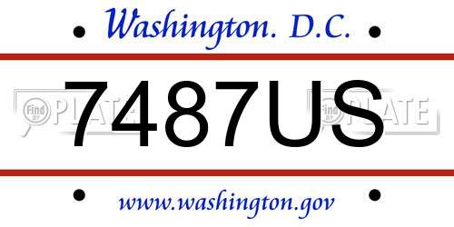 7487US District Of Columbia License Plate