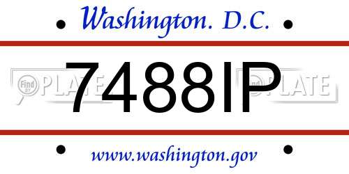 7488IP District Of Columbia License Plate