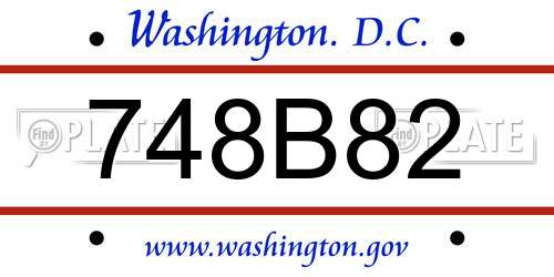 748B82 District Of Columbia License Plate