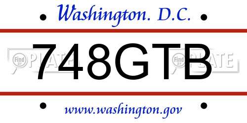 748GTB District Of Columbia License Plate