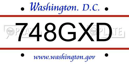748GXD District Of Columbia License Plate