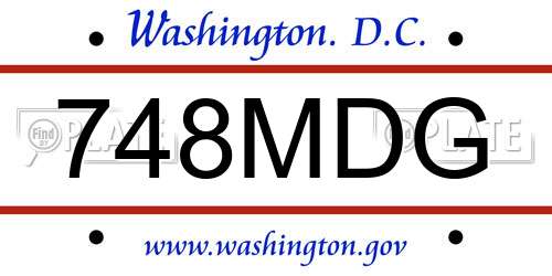 748MDG District Of Columbia License Plate