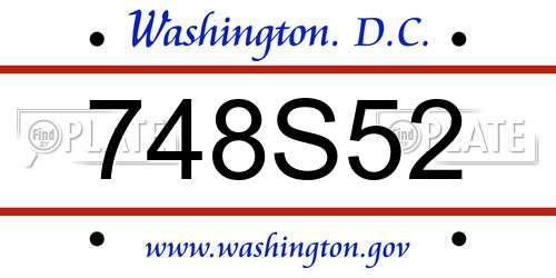 748S52 District Of Columbia License Plate