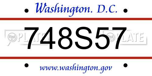 748S57 District Of Columbia License Plate