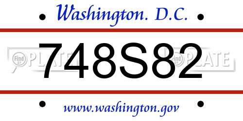 748S82 District Of Columbia License Plate