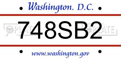748SB2 District Of Columbia License Plate