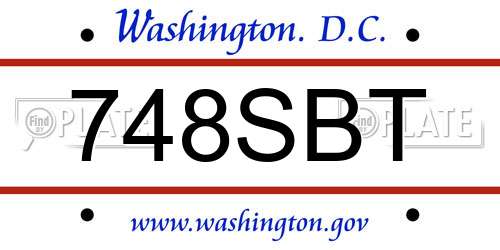 748SBT District Of Columbia License Plate