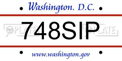 748SIP District Of Columbia License Plate
