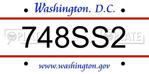 748SS2 District Of Columbia License Plate