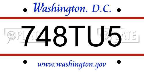 748TU5 District Of Columbia License Plate