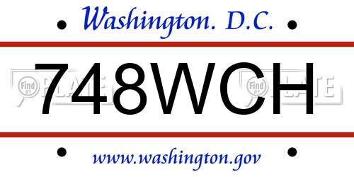 748WCH District Of Columbia License Plate