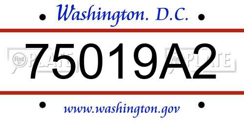 75019A2 District Of Columbia License Plate