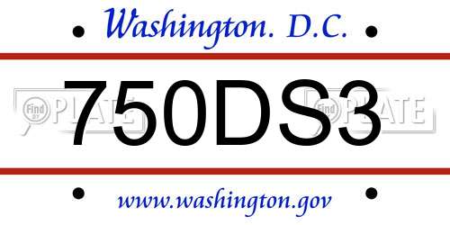 750DS3 District Of Columbia License Plate