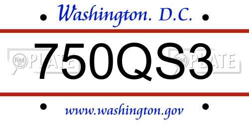 750QS3 District Of Columbia License Plate