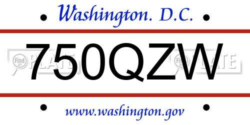 750QZW District Of Columbia License Plate