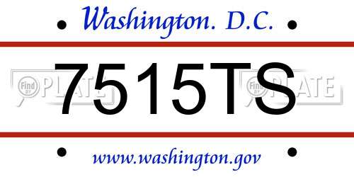 7515TS District Of Columbia License Plate