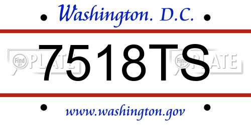 7518TS District Of Columbia License Plate
