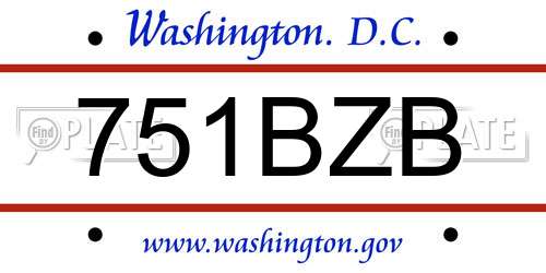 751BZB District Of Columbia License Plate