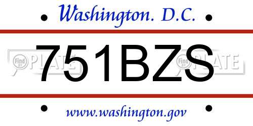 751BZS District Of Columbia License Plate