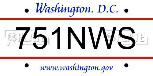 751NWS District Of Columbia License Plate