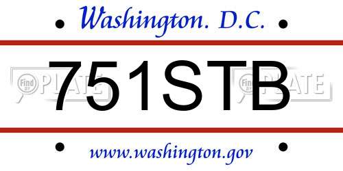 751STB District Of Columbia License Plate