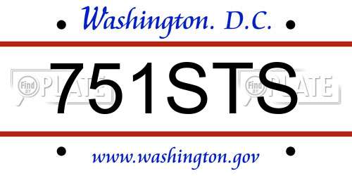 751STS District Of Columbia License Plate
