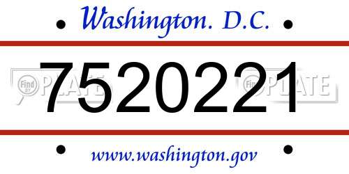 7520221 District Of Columbia License Plate
