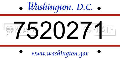 7520271 District Of Columbia License Plate