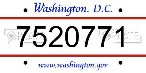 7520771 District Of Columbia License Plate