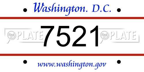 7521 District Of Columbia License Plate