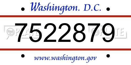 7522879 District Of Columbia License Plate