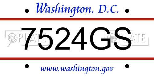 7524GS District Of Columbia License Plate