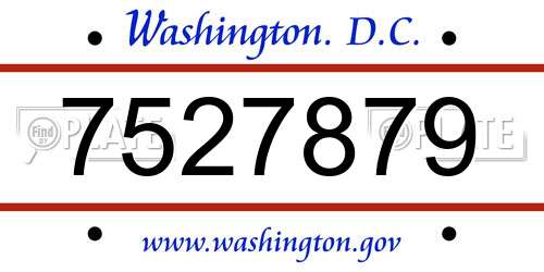 7527879 District Of Columbia License Plate