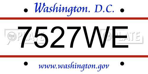 7527WE District Of Columbia License Plate
