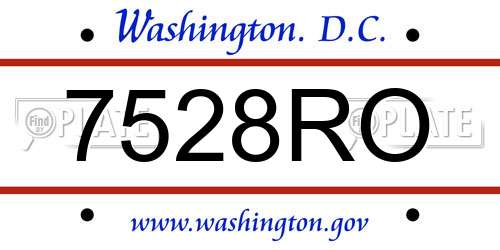 7528RO District Of Columbia License Plate