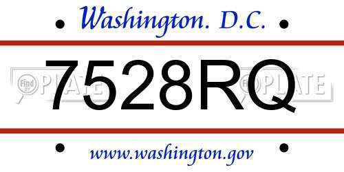 7528RQ District Of Columbia License Plate