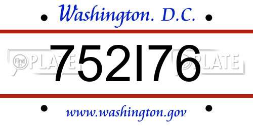 752I76 District Of Columbia License Plate