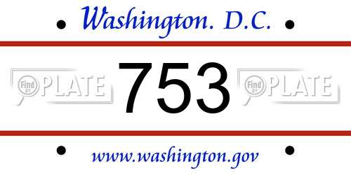 753 District Of Columbia License Plate