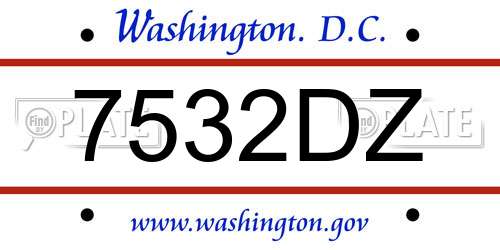 7532DZ District Of Columbia License Plate