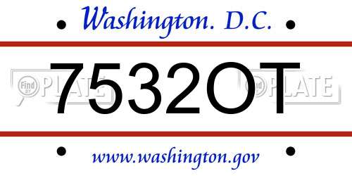 7532OT District Of Columbia License Plate