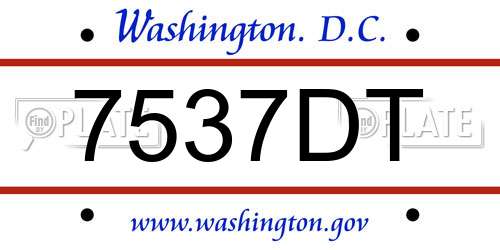 7537DT District Of Columbia License Plate