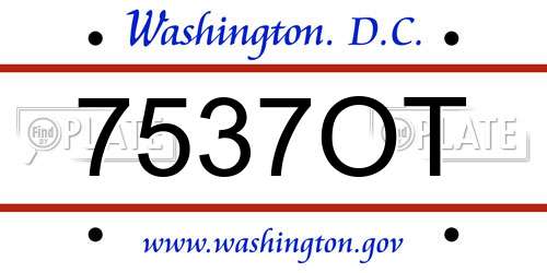 7537OT District Of Columbia License Plate