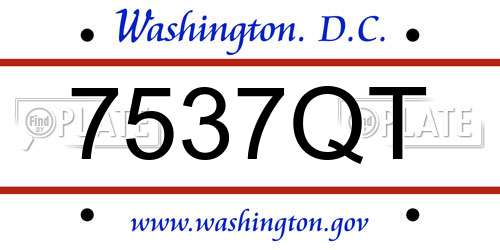 7537QT District Of Columbia License Plate