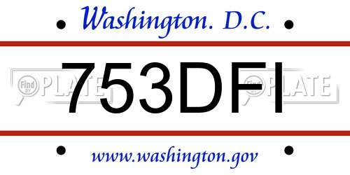 753DFI District Of Columbia License Plate
