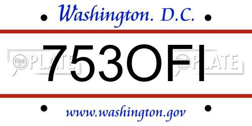 753OFI District Of Columbia License Plate