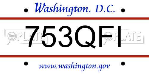 753QFI District Of Columbia License Plate
