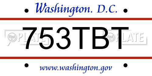 753TBT District Of Columbia License Plate