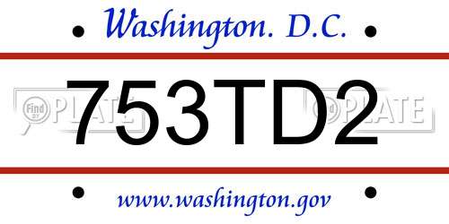 753TD2 District Of Columbia License Plate