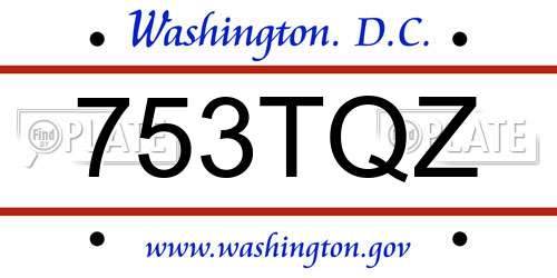 753TQZ District Of Columbia License Plate