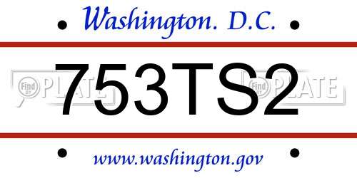 753TS2 District Of Columbia License Plate